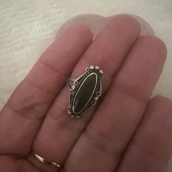 Vintage Fred Harvey Era Native Rare Green Turquoise Sterling Silver Ring Firm - Picture 5 of 9